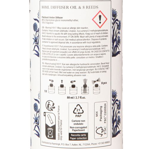 Article Diffuseur de parfum d&#39;ambiance Patchouli et Pivoine Assortiment Ø7cm 80ml 2pcs
