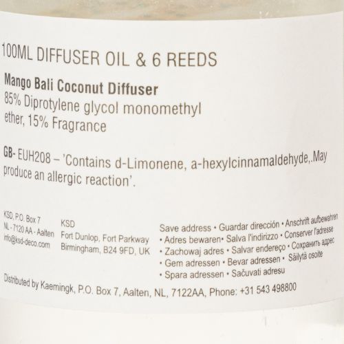 Article Diffuseur de parfum d'ambiance aux senteurs exotiques de noix de coco et de mangue pour une fraîcheur longue durée à la maison, 19 cm, lot de 2