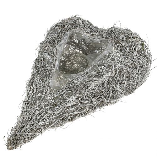 Cœur à garnir en sarments de vigne blanchi 35 x 23 cm 1 p. | Floristik24.be