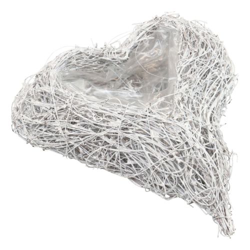 Floristik24 Bol à plantes en forme de cœur de vigne blanc naturel 16×19cm×5,5cm