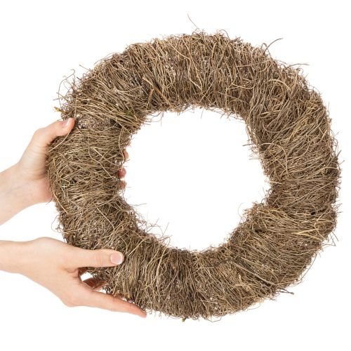 Couronne en matériau naturel, couronne décorative naturelle pour projets de bricolage, 35 cm | Floristik24.be