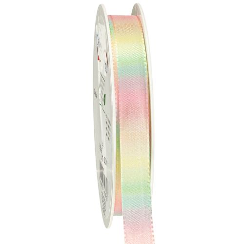 Ruban arc-en-ciel pastel décoratif, ruban cadeau, 15 mm, 18 m