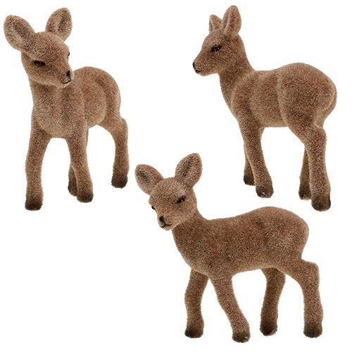 Floristik24 Cerf debout floqué 11cm 6pcs