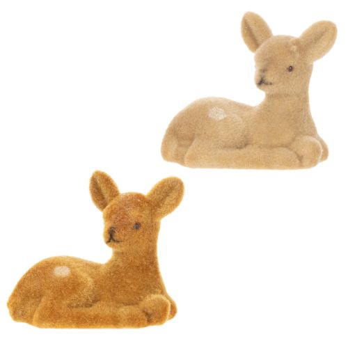 Figurine décorative de faon couché, 8 cm, lot de 6. | Floristik24.be