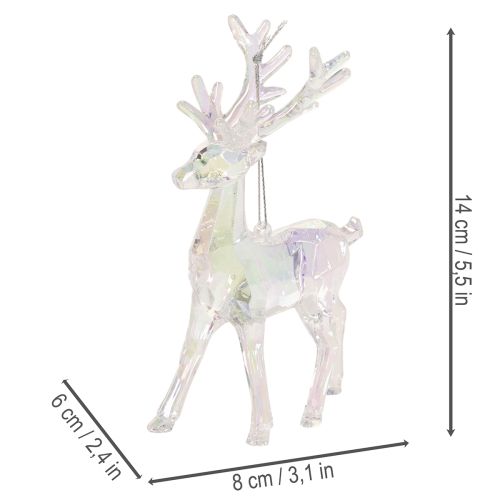 Décorations de Noël en forme de rennes en acrylique, 14 cm, lot de 4 | Floristik24.be
