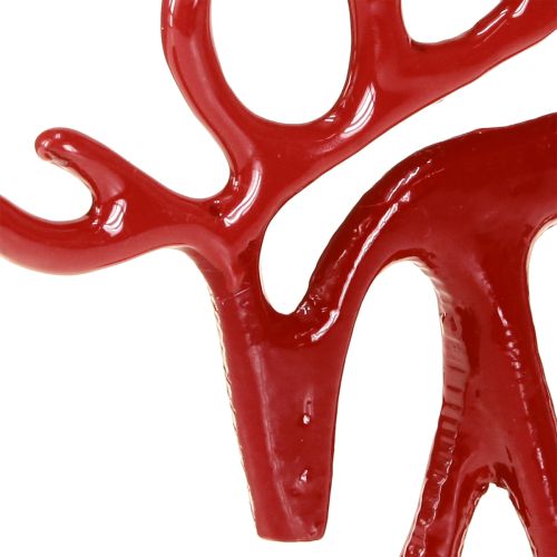 Article Figurine décorative renne en métal décoration de table Noël rouge 15cm