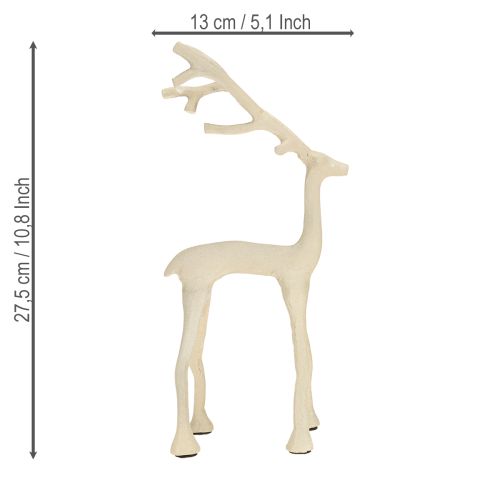 Article Décoration de renne figurine de cerf métal gris argile optique H27,5cm