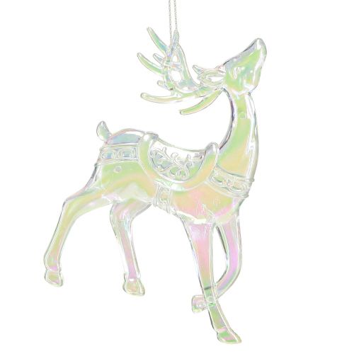 Floristik24 Décoration renne Décorations de Noël irisées H12cm 3pcs
