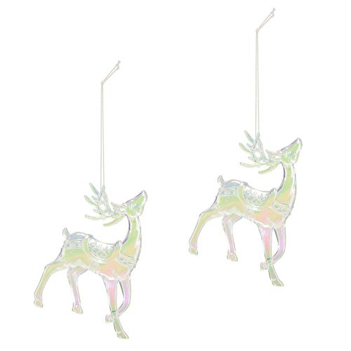 Article Décoration renne Décorations de Noël irisées H12cm 3pcs