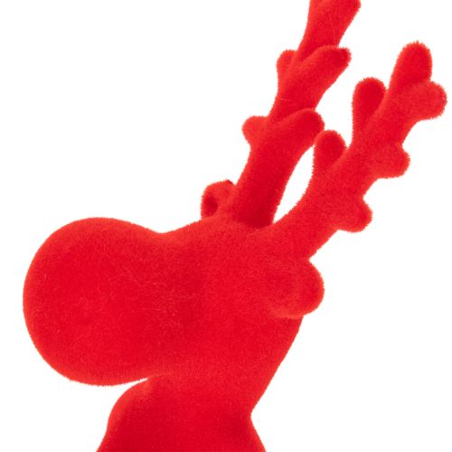Figurine décorative de renne rouge couché, design moderne, 24 cm, lot de 2 | Floristik24.be