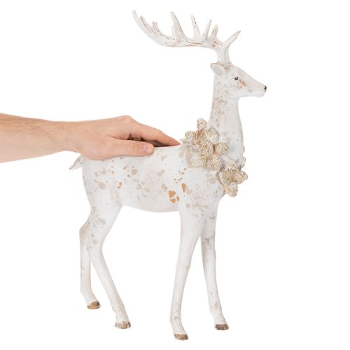 Figurine décorative de cerf ornée de pommes de pin pour la décoration hivernale, 49 cm | Floristik24.be