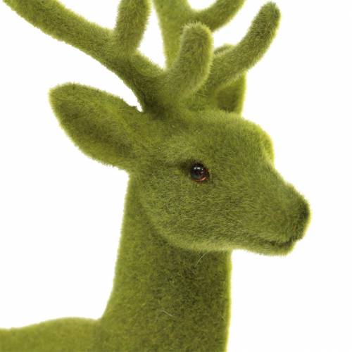 Article Renne déco floqué vert mousse 20cm 2 pièces