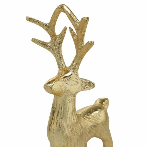 Floristik24 Renne déco en métal doré 12,5cm × 6,5cm 3pcs