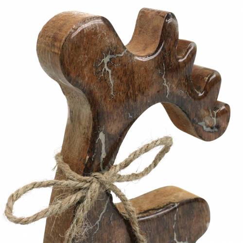Floristik24 Motif feu de renne en bois émaillé naturel, bois de manguier blanc H22,5cm