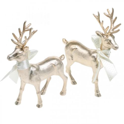 Floristik24 Déco cerf debout champagne table décoration Noël 18.5cm 4pcs