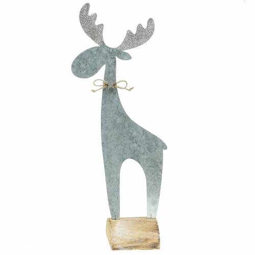 Floristik24 Renne pailleté argent 42cm x 16,5cm
