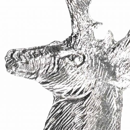 Article Buste de renne décoratif en métal argenté 8cm × 4,8cm 8pcs