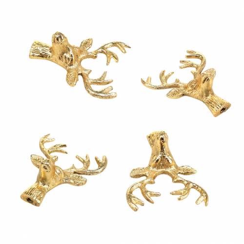 Floristik24 Décoration de Noël tête de cerf métal doré 6.8cm 6pcs