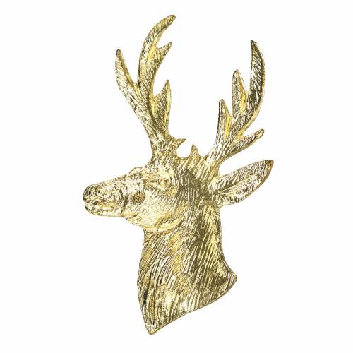 Buste de renne décoratif métal doré 8cm × 4,8cm 8 pcs