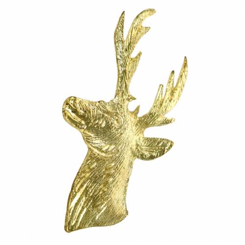 Article Buste de renne décoratif en métal doré 8cm × 4,8cm 8pcs