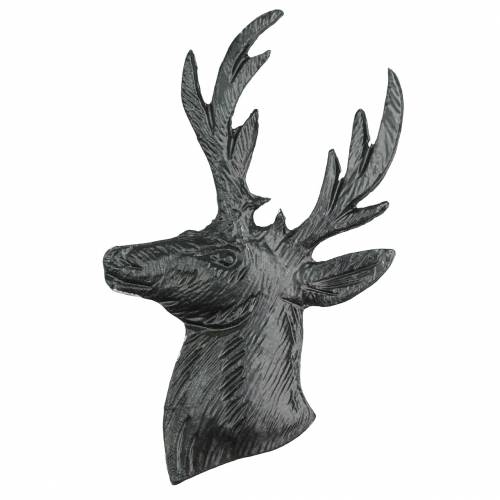 Article Buste de renne décoratif en métal noir 8cm × 4,8cm 8pcs