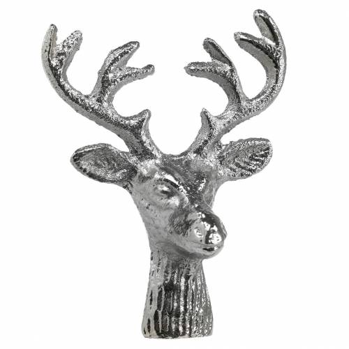 Floristik24 Tête de cerf pour artisanat métal argenté 6.8cm 6pcs décoration de l'Avent