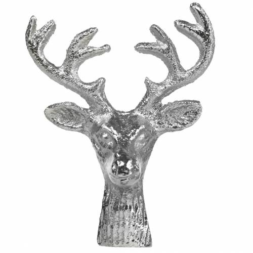 Floristik24 Tête de cerf pour artisanat métal argenté 6.8cm 6pcs décoration de l'Avent