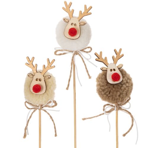 Figurines décoratives de rennes avec pompons, pinces à linge de Noël, 24 cm, lot de 12 acheter | Floristik24.be