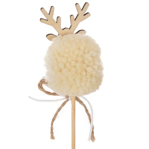 Figurines décoratives de rennes avec pompons, pinces à linge de Noël, 24 cm, lot de 12 | Floristik24.be