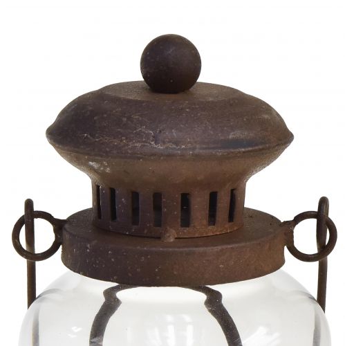 Floristik24 Lampe rétro lanterne LED marron rouille blanc chaud Ø11cm H30cm