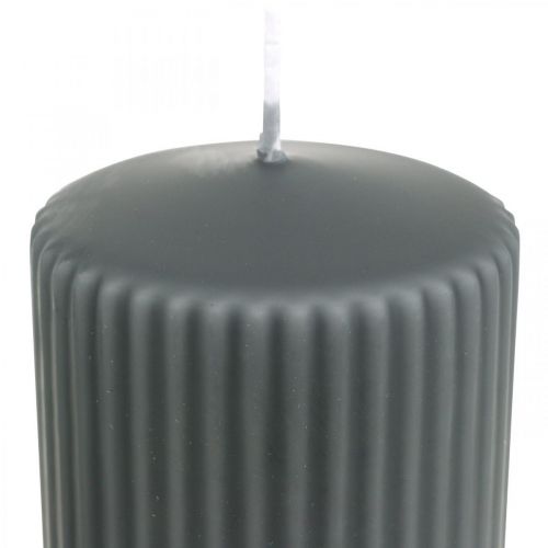 Article Bougies piliers bougie rainurée anthracite 70/90mm 4 pcs