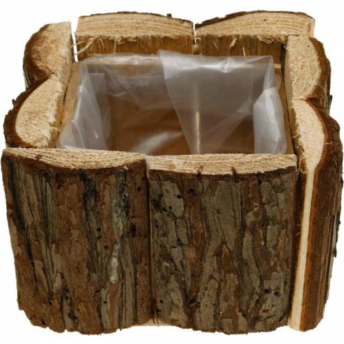 Floristik24 Bac à plantes écorce bac à fleurs bois 14×14cm