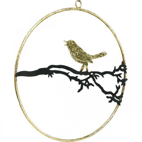 Décoration de fenêtre oiseau, décoration automne à suspendre, métal Ø22,5cm