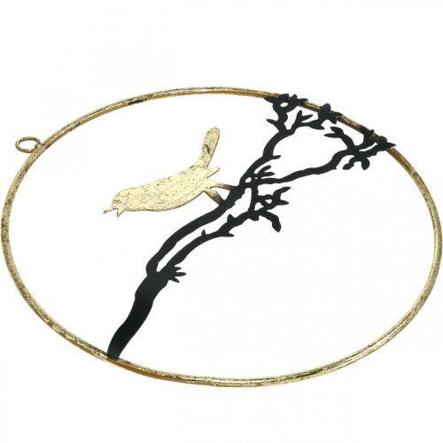 Article Décoration de fenêtre oiseau, décoration automne à suspendre, métal Ø22,5cm