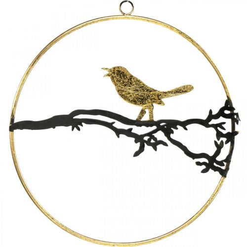 Floristik24 Décoration de fenêtre oiseau, décoration automne à suspendre, métal Ø22,5cm