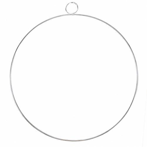 Floristik24 Bague déco argent Ø30cm 4pcs