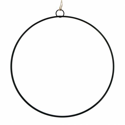 Floristik24 Anneau décoratif à suspendre noir Ø35cm 4pcs