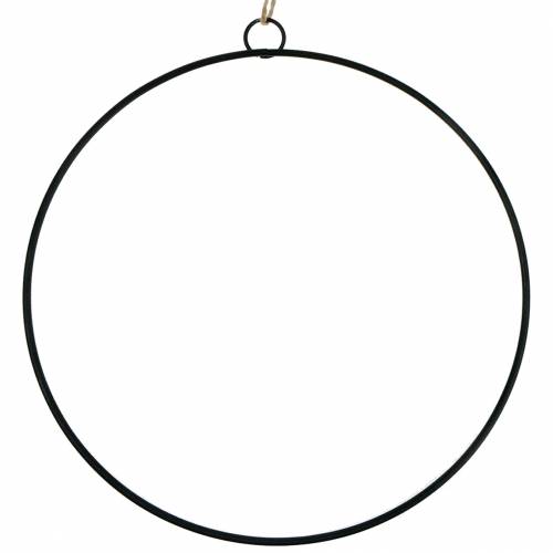 Anneau déco à suspendre noir Ø50cm 3pcs