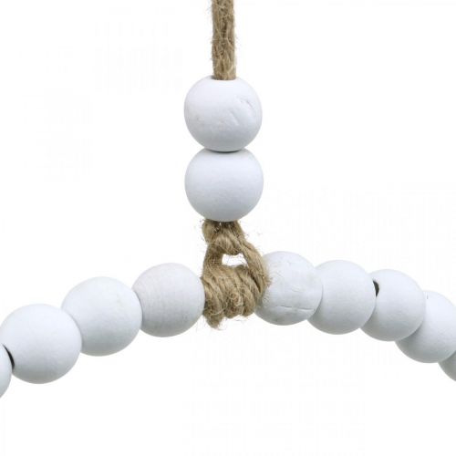 Article Bague avec perles, printemps, anneau décoratif, mariage, couronne à suspendre blanc Ø28cm 4pcs