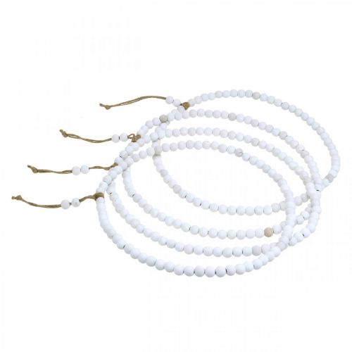 Article Bague avec perles, printemps, anneau décoratif, mariage, couronne à suspendre blanc Ø28cm 4pcs