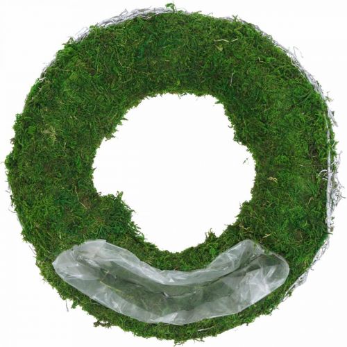 Floristik24 Bague plante couronne de mousse avec vignes et vert mousse, blanc Ø35cm