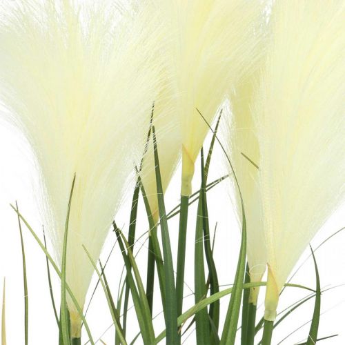 Article Roseau en pot Plante artificielle en pot Crème, Vert 79cm