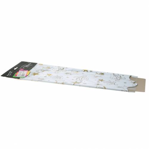 Floristik24 Manchette Rondella Motif De Noël Or Blanc 60cm 50p