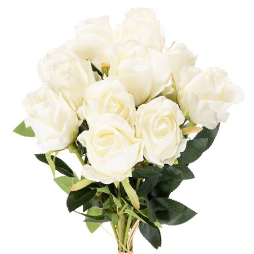 Roses artificielles à longue tige, pour vase, 62 cm, lot de 12 | Floristik24.be