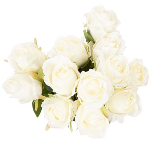 Roses artificielles à longue tige, pour vase, 62 cm, lot de 12 | Floristik24.be