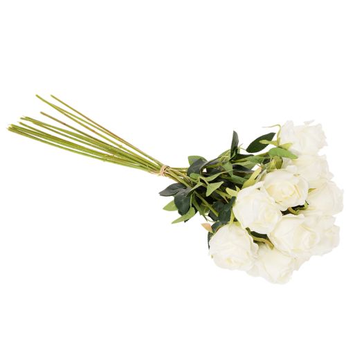 Roses artificielles à longue tige, pour vase, 62 cm, lot de 12 | Floristik24.be