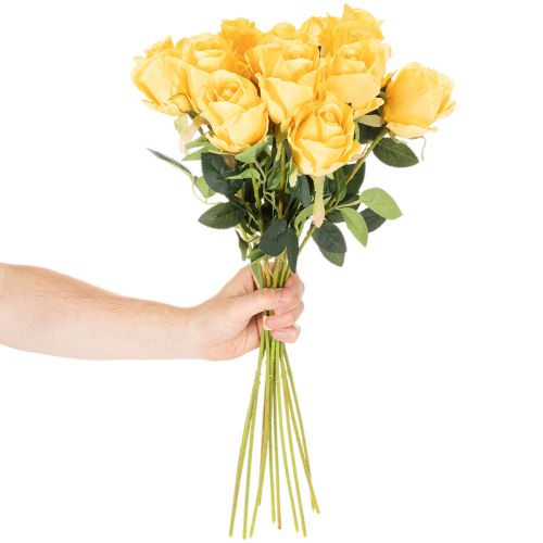 Roses artificielles à longue tige, 62 cm, lot de 12 | Floristik24.be