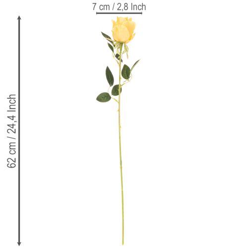Roses artificielles à longue tige, 62 cm, lot de 12 | Floristik24.be