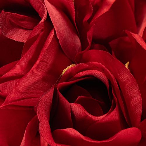 Rose artificielle à longue tige, fleur artificielle rouge, 62 cm, lot de 12 | Floristik24.be