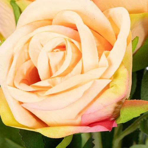 Article Bouquet de roses artificielles réalistes et durables, idéal pour la décoration de mariage, 44 cm, 6 pièces